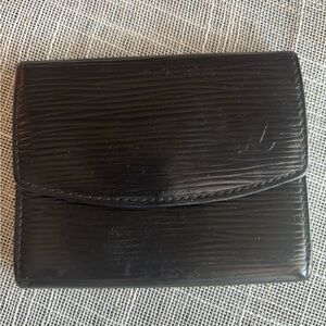 Louis Vuitton black epi card wallet/ coin purse